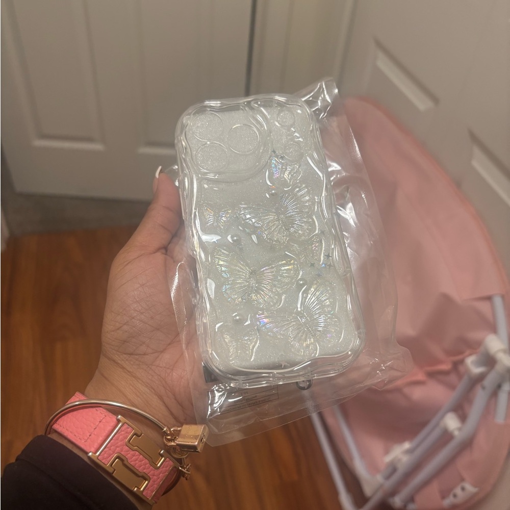 Butterfly Design Phone Case - White